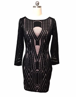 Reiss Black Lace Mini Dress Kaz Art Deco Long Sleeve Lined U.S. Womens Sz 6 | eBay Reiss Black Lace Mini Dress Kaz Art Deco Long Sleeve Lined U.S. Womens Sz 6 | eBay