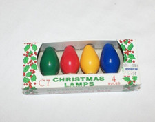 VTG One 4 Pack Christmas C7 Replacement Bulbs Multicolor Indoor Outdoor