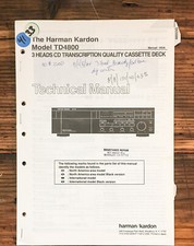 Harman Kardon TD4800 Cassette Service Manual Original 