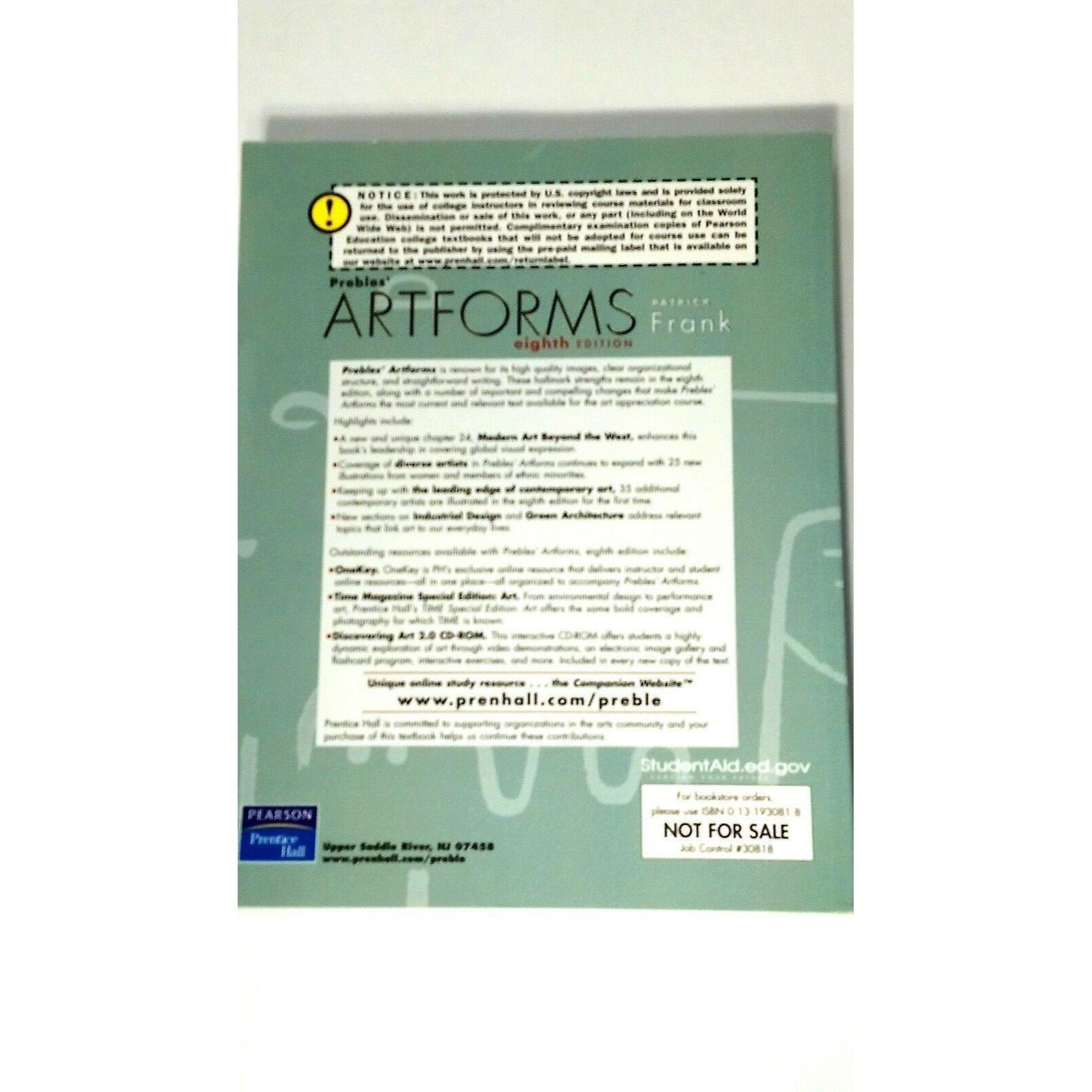 Prebles' Artforms : An Introduction to the Visual Arts by Duane Preble