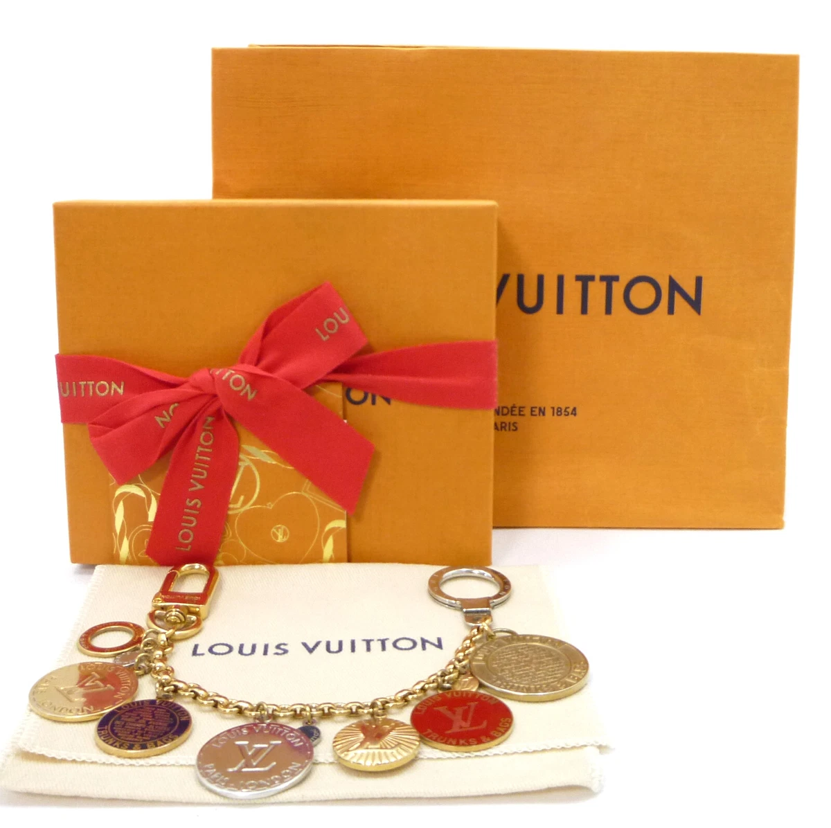 Auth LOUIS VUITTON Trunks & Bags Bag Charm Key Chain M60071