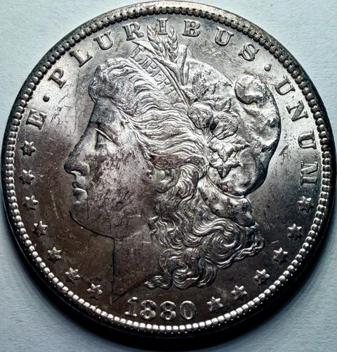 1880 CC Morgan Silver Dollar Mint State 63 Rare Carson City Uncirculated