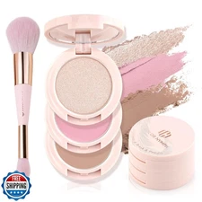 Color Nymph 3 Colors Contour Blush Highlighter Makeup Palette, Travel Size Ma
