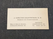Vintage Masseur  business card, excelsior springs Missouri 