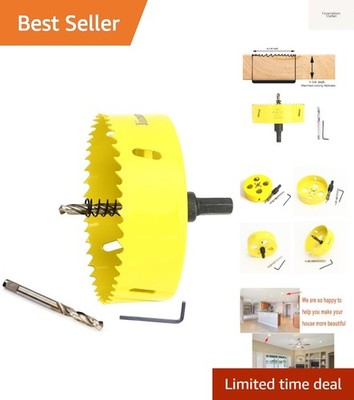Efficient 4-1/4 Inch HSS Hole Saw with Precise Cutting Depth - DIY Essential Kit