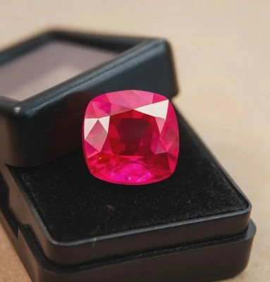 AAA 18 Ct+ Certified Natural Pink Ruby Cushion Cut Faceted Loose Gem