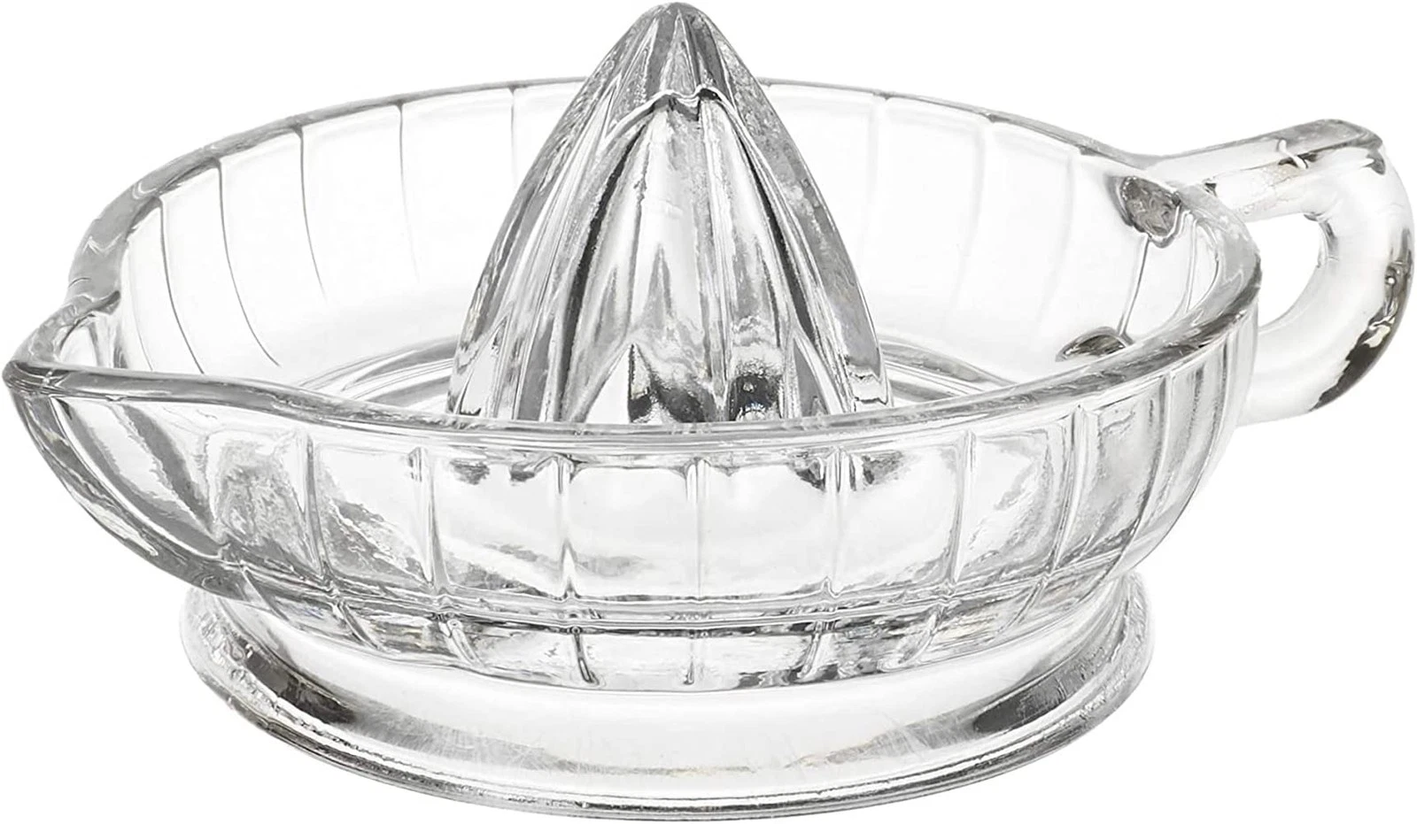 Citrus Juicer with Handle and Pour Spout, Glass Manual Juicer for Small Lemon...