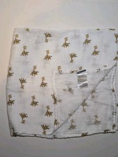 GLLQUEN BABY Bamboo  Cotton Muslin Swaddle Receiving Blanket Giraffes 26"