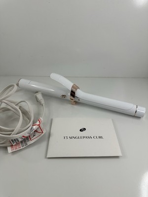 T3 SinglePass Curl Professional Curling Iron Ceramic 1'' White/Rose Gold 76540