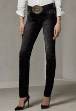 NUEVO CON ETIQUETAS $2490 Colección Ralph Lauren Embellecido 105 SuperSlim Denim Jean Talla 28