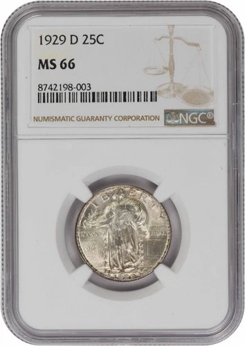 1929-D Standing Liberty Silver Quarter MS66 NGC