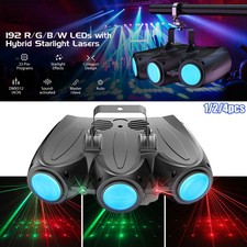 1-4PCS RGBW Stage Light 192LED Multi-Pattern Disco Laser Lighting DMX Party DJ