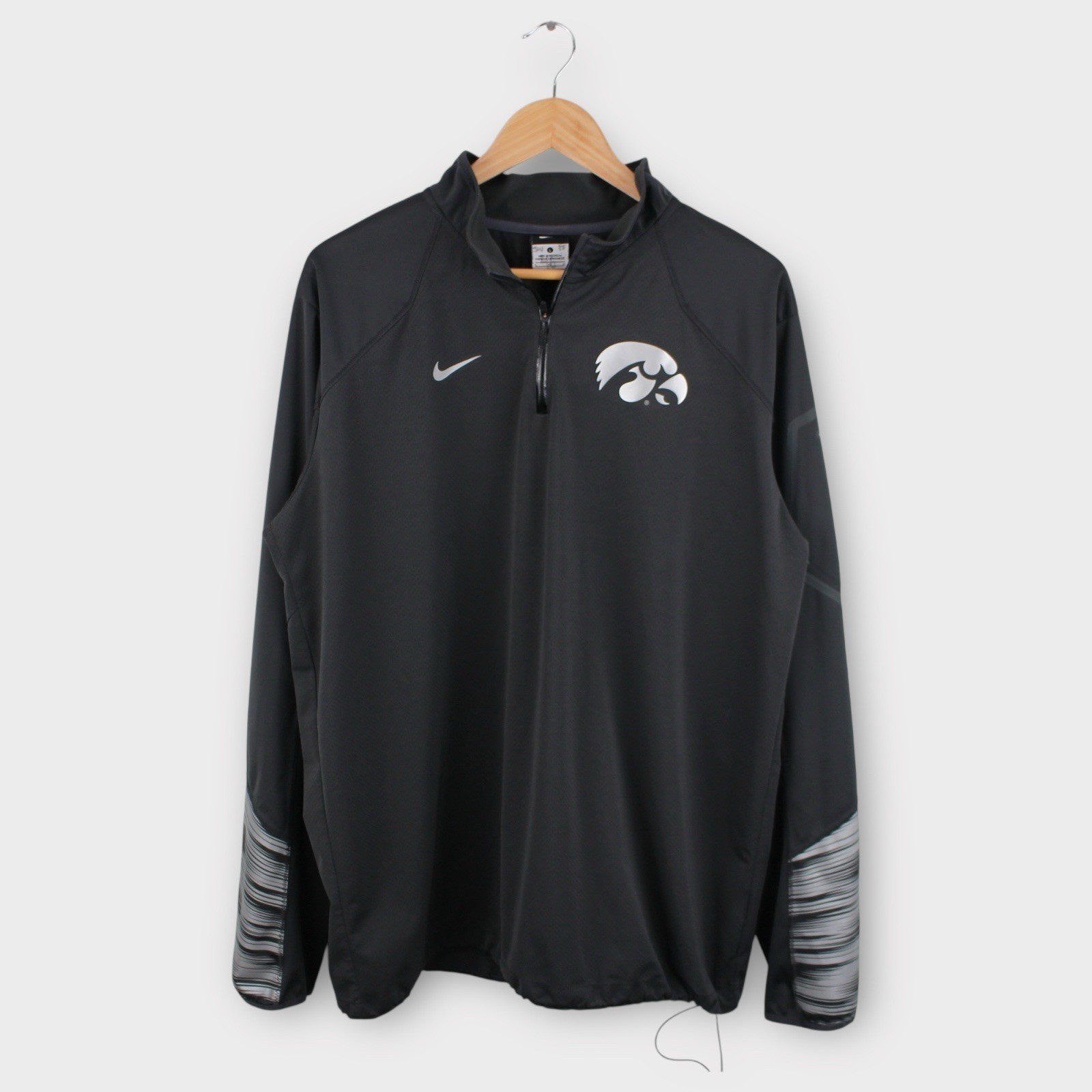SACAI X NIKE Nike Iowa Hawkeyes 1 4 Zip Giacca Uomo Large Nero Grigio Pullover Vestibilità Atletica