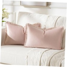 Valentine's Day Velvet Decorative Throw Pillow 20" x 12" Pack of 2 Pink