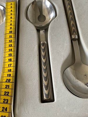 1980-er WMF Tocca grafite Salatbesteck Edelstahl, Design Matteo Thun