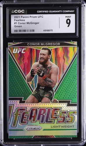 2021 PANINI PRIZM UFC FEARLESS GREEN #1 CONOR MCGREGOR CGC 9