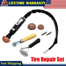 Tire Polish set W/ 2500rpm Low Speed Air Tire Buffer Tire Patch Roller Machine