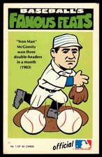 Joe McGinnity 1973 Fleer Official Major League Patches #1 Famous Feats