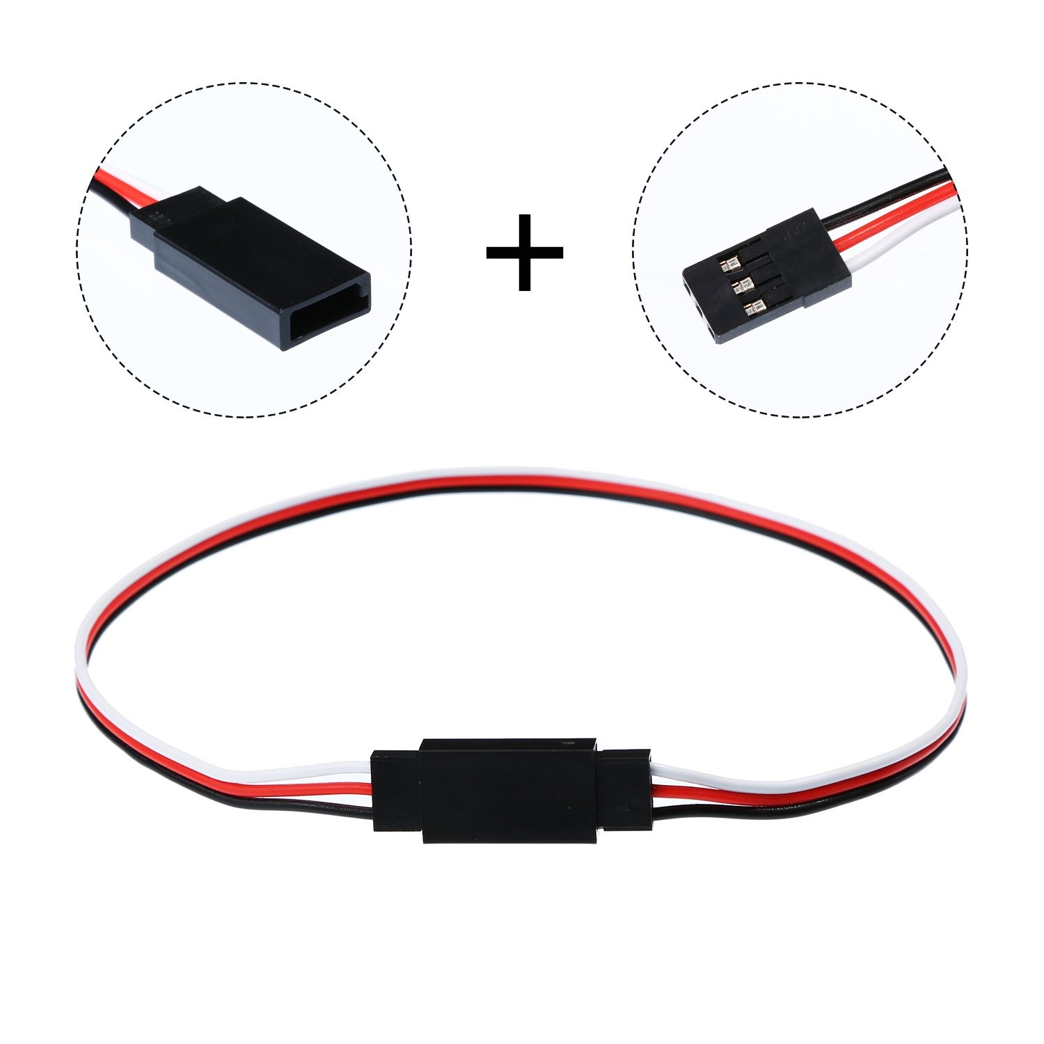Tecunite 20 Pieces 3-pin Servo Extension Cable Wire Cord Female to Male RC Se...