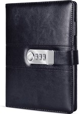 Leather Diary with Lock, A5 Creative Password Notebook Locking