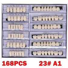 168Pc Dental Acrylic Resin False Teeth 23 Shade A1 Denture Full Upper Lower US