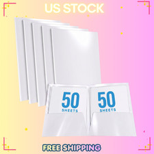 2 Pocket Glossy Laminated White Paper Folders, Letter Size, 25 Pack, White Paper