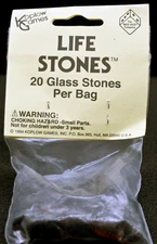 🎲 Vintage Koplow Amber Brown Semi-Clear Glass Life Stones 1994 – 20 Count – EX