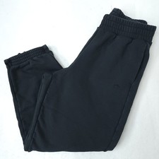 Adidas Cropped Terry Joggers Adult S Faded Black Patch Logo Zip-Ankle Sweatpants