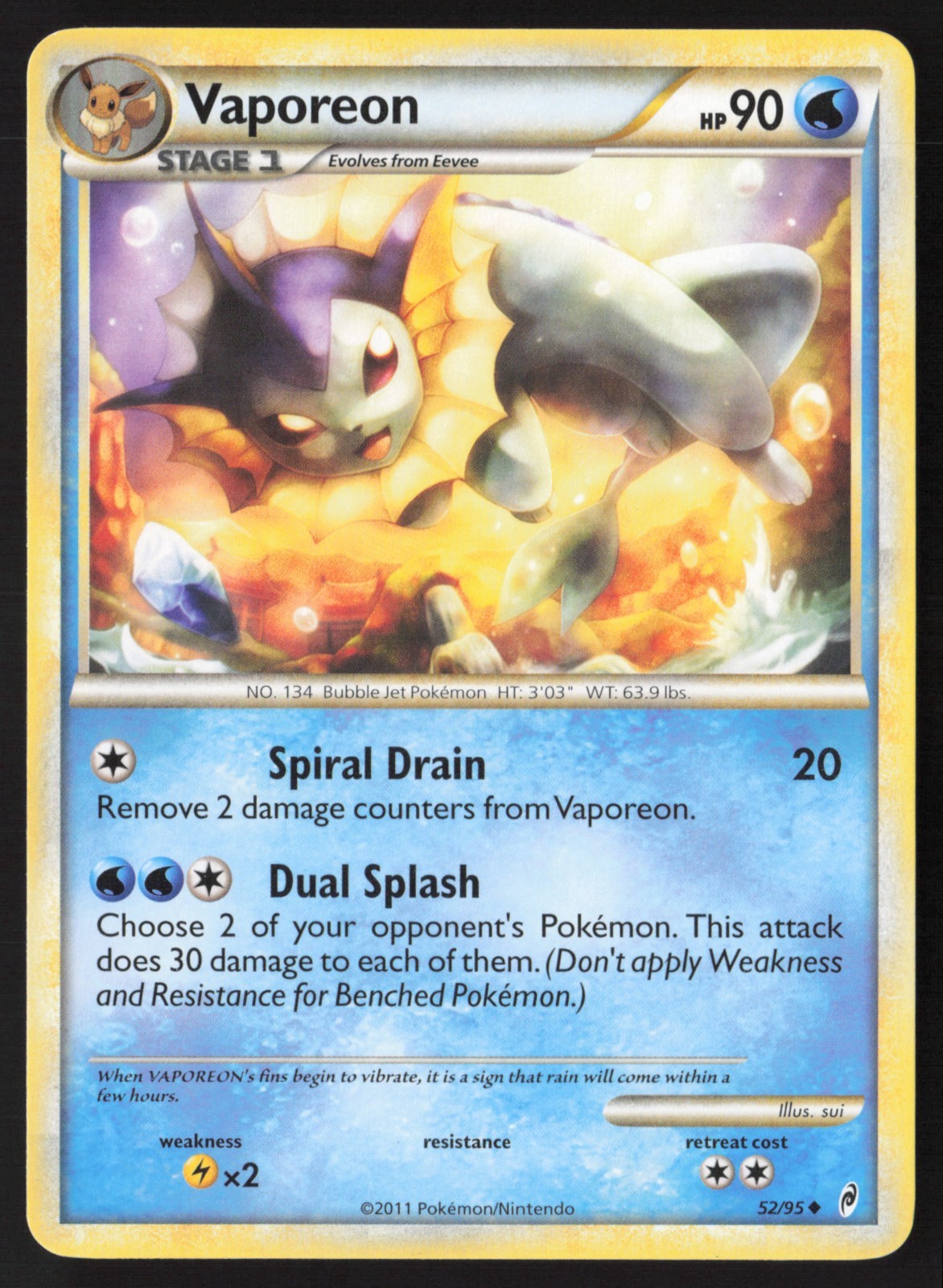 Pokémon TCG | Vaporeon 52/95 | Call of Legends | Lightly Played