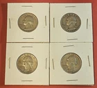 Lot of 4 Silver Washington Quarters Denver - 90% Silver Lot of 4