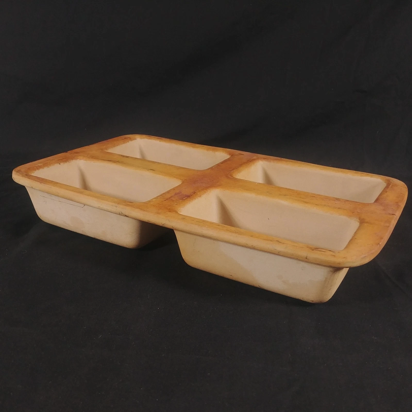 Pampered Chef Stoneware Mini Loaf Pan 4 Family Heritage Baking Stone USA Made