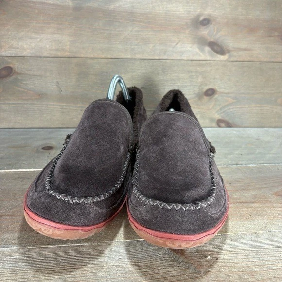 ll bean mountain mens size 10 shoes brown suede sherpa lined slippers - Image 4 of 4