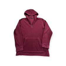 Art Class Boys Burgundy Faux Fur Fleece Quarter Zip Hoodie L 12/14