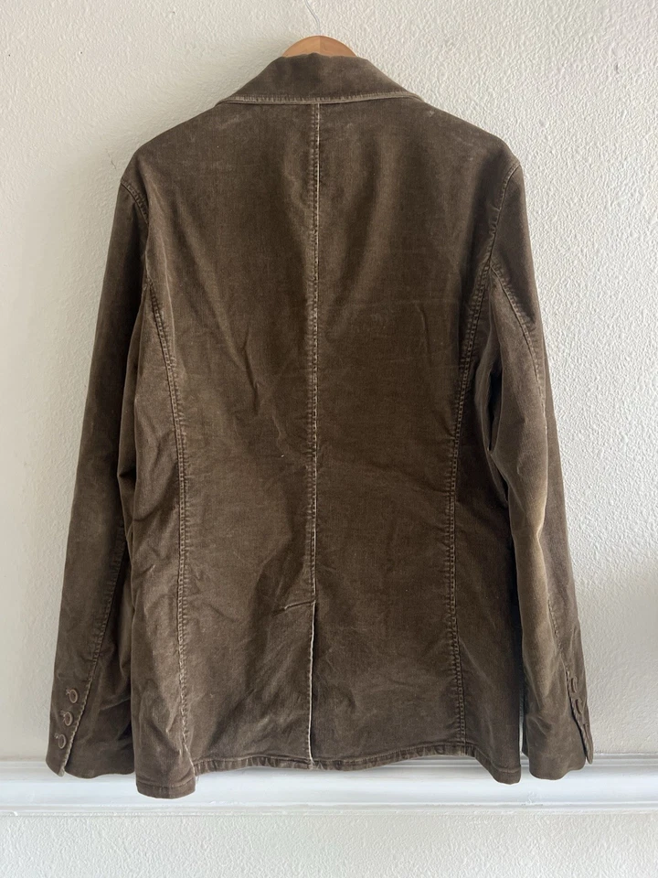 Abrigo deportivo de pana vintage Armani Exchange para hombre mediano marrón dinero antiguo preppy Foto 2 de 4