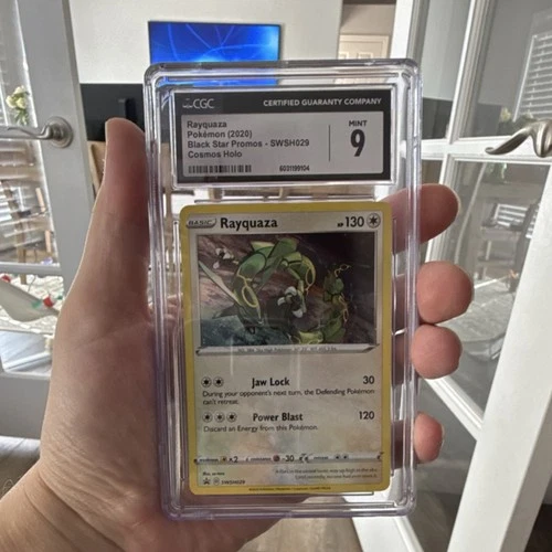 CGC 9 Rayquaza Black Star Promo SWSH029 Cosmos Holo Pokémon Card 2020