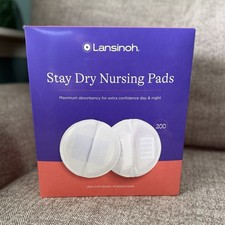 Lansinoh Stay Dry Nursing Pads for Breastfeeding Disposable 200 Count -Brand New