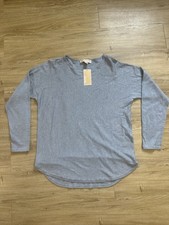 Michael Kors Tunic Sweater Women  s Size Large Blue Lightweight Hi Lo Fine Knit