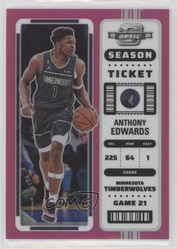 2022-23 Panini Contenders Optic Season Ticket Pink Prizm /75 Anthony Edwards #50
