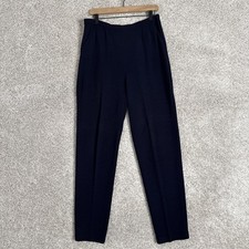 Vintage 1980s Blue St John Santana Knit Pants Straight Leg Women's Size 12 USA