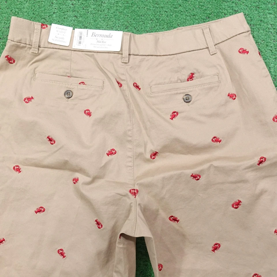 Шорты женские Croft & Barrow 14 бежевые омары с вышивкой бермуды средняя посадка 34x10 - Изображение 4 из 4