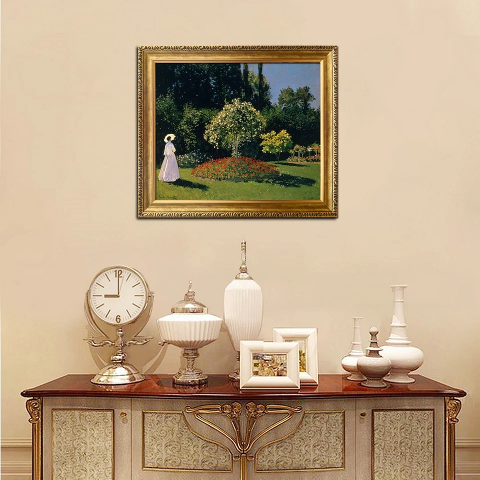 Jeanne-Marguerite Lecadre en el jardín Claude Monet pintura al óleo lienzo impresiones Foto 3 de 4
