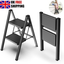 Portable 2 Step Ladder Lightweight Folding Step Stool Anti Slip Pedal Heavy Duty