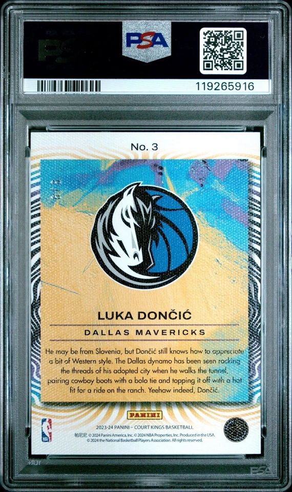2023 Court Kings Luka Doncic Dressed To Impress PINK /8 PSA 9 - Image 2 of 3