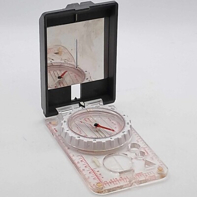 Land Navigation Outdoor Mirror Compass w/ Magnifier Hiking Survival Bug Out