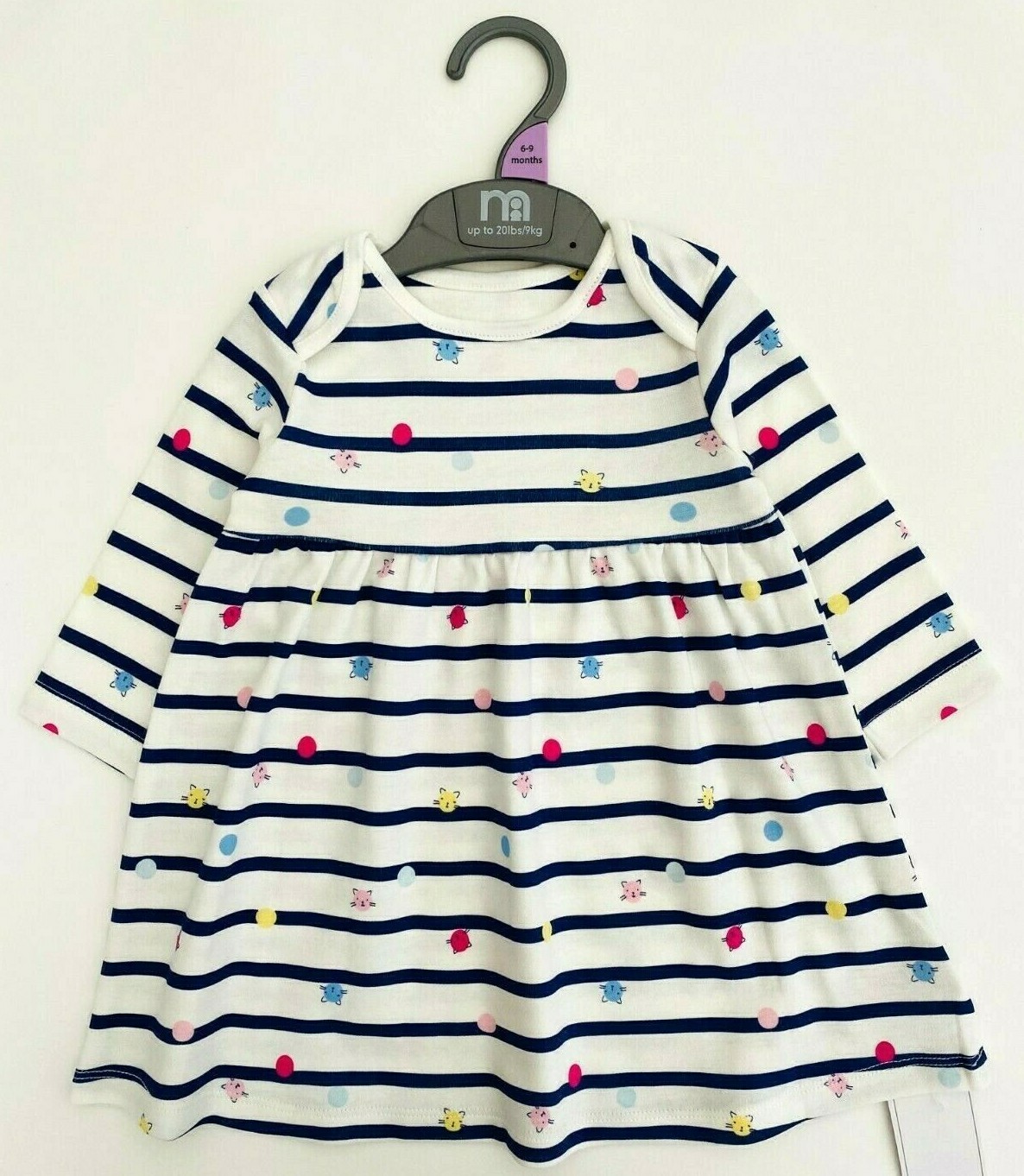 MOTHERCARE Baby Girls Dress 2 Pack Floral Cotton Long Sleeve Jersey