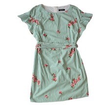 Nine West Striped Dress with Floral Embroidery|Size 8
