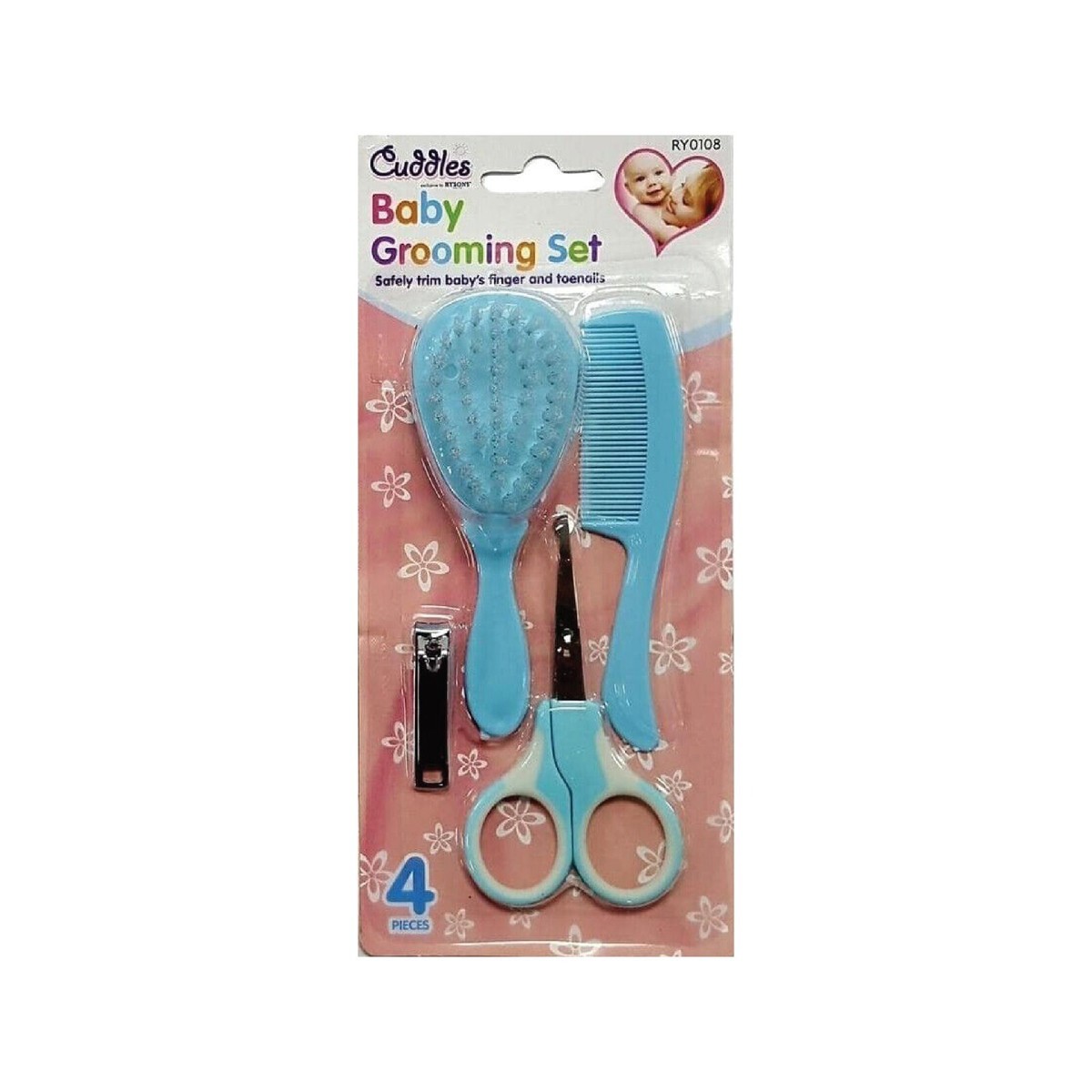 Baby Grooming Set Piece Nail Scissors Clippers And Brush Comb