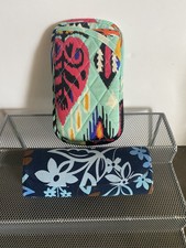Vera Bradley Lot 2 Eyeglasses Case Sunglasses Holder Quilted Clam Shell