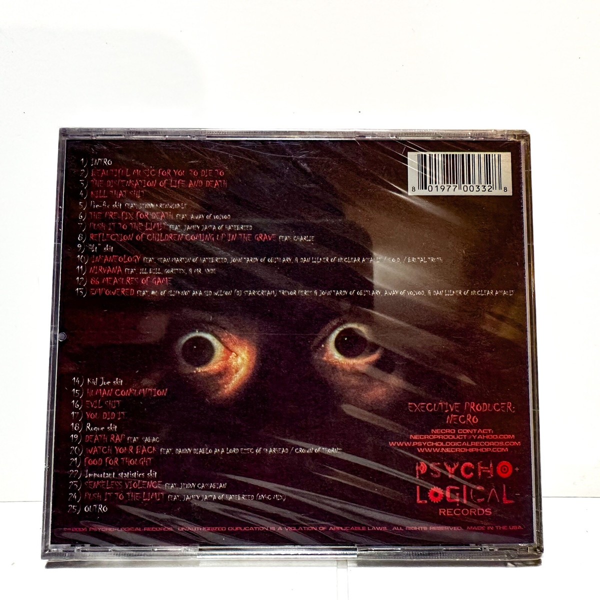 Sealed Necro Pre-Fix for Death (CD 2004) Psycho Logical Records