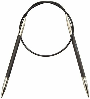 KnitPro 40 cm x 4.5 mm Karbonz Fixed Circular Needles, Black and Silver